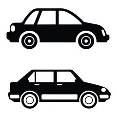 Automotive Silhouette Icons Cars in Motion