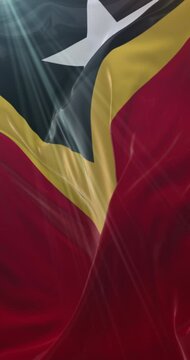 Flag of East Timor. 4K Vertical. Loop