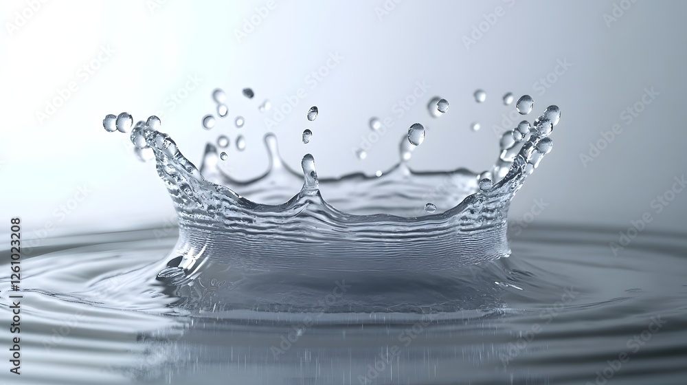 Leinwandbilder majestic water crown splash abstract liquid motion dynamics with transparent droplets and ripples cr
