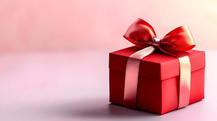 Obraz premium A red box with a red ribbon on top of it. generated using AI