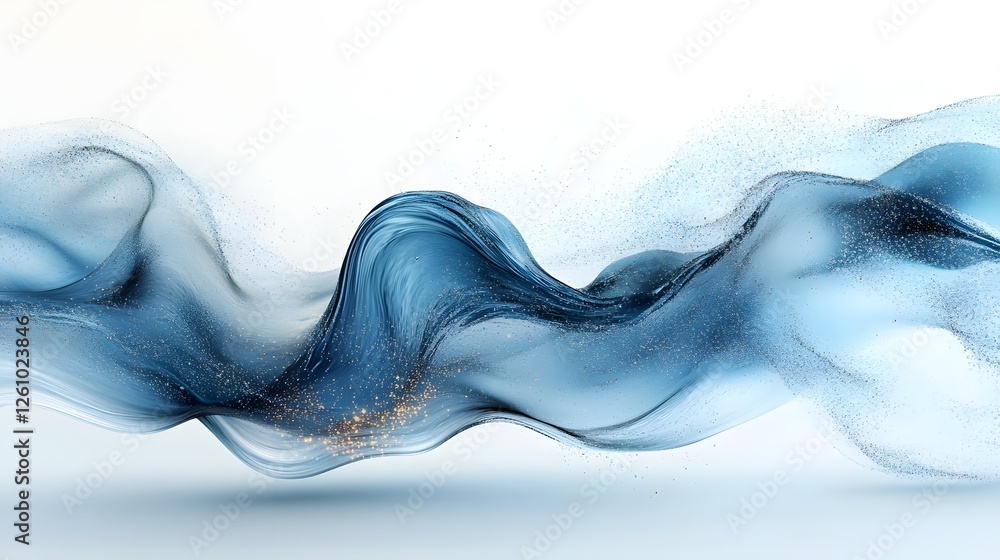 Poster Mesmerizing abstract fluid motion of dynamic swirling ink waves and patterns in a captivating digital art composition  This visually striking