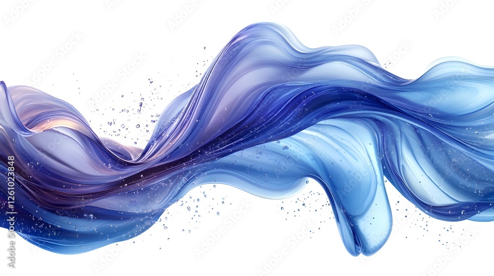 Aufkleber Mesmerizing abstract composition of fluid wave like forms in a captivating display of ethereal color motion and energy  This digital artwork evokes a sense of tranquility mystery