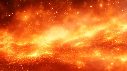 Glowing Orange Particles Abstract Background