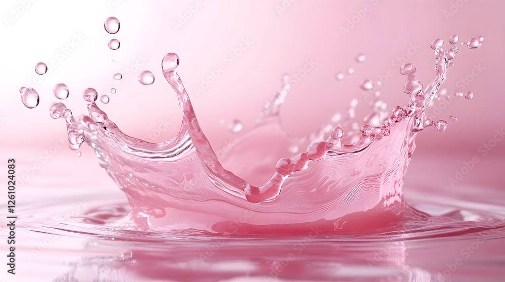 Aufkleber mesmerizing abstract image showcasing the ethereal beauty of a water splash in soft pastel pink hues