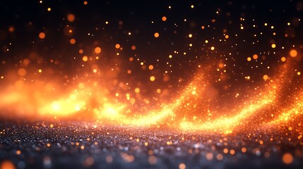 Abstract Orange and Black Glittering Background