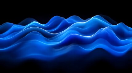 Abstract Blue Waves Digital Art Background