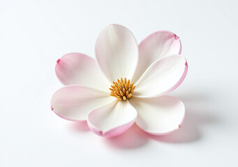 Fototapeta premium beautiful magnolia flower sits alone crisp white