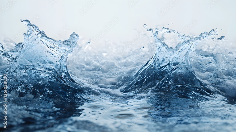 Leinwandbilder powerful waves of frozen water crashing against each other in a mesmerizing display of nature s inte