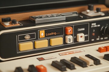 Loading Bar Displayed on Retro Computer Interface Against a Black Background Showcasing Minimalist Design Elements