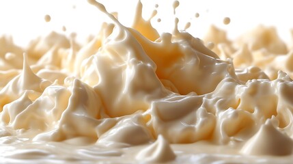 Creamy Liquid Splashing and Flowing Beautifully