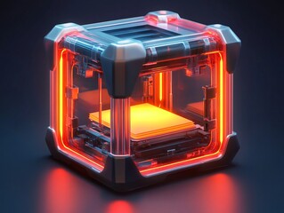 3D Printer Icon Portraying Manufacturing and Engineering