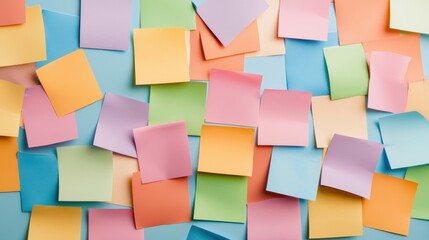 Vibrant Colorful Sticky Notes for Creative Brainstorming and Idea Generation in a Dynamic Startup Environment