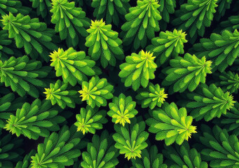 young forest appears green lush spring summer