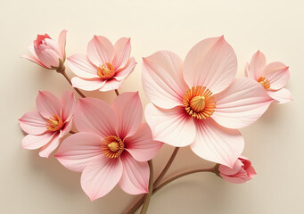 artificial flowers creamy backgrounds created generative ai