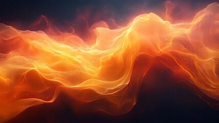 Fototapeta premium Dynamic Flow of Vibrant Flames Against a Dark Background, Capturing the Essence of Heat and Energy for Creative Projects.
