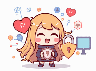 Cybersecurity and Data Protection in Tech Vector Elements