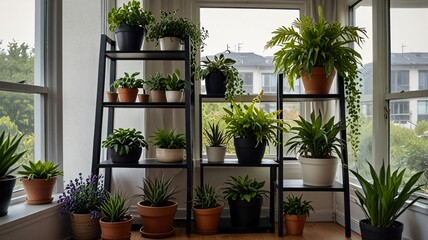 hotel room with flowers , AI Generated.