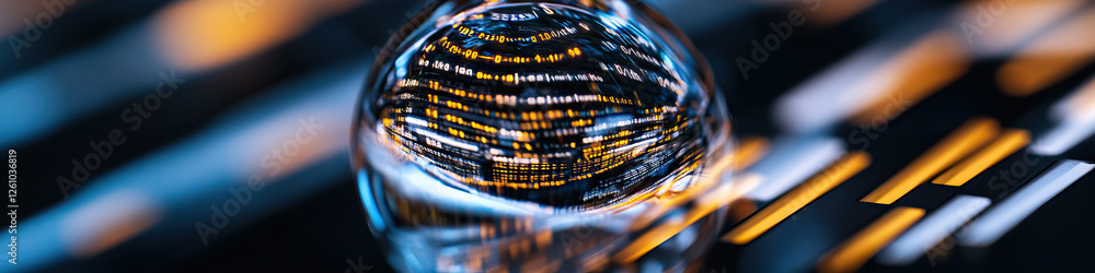 Aufkleber glass sphere reflecting computer code