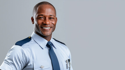 Professional Smiling Male Supervisor in Uniform with Transparent Background
