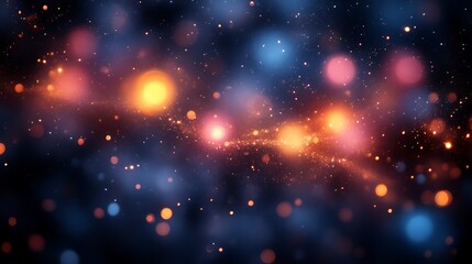 Abstract Colorful Lights And Sparkling Dust