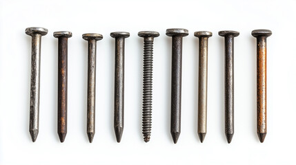 nails isolated on white background