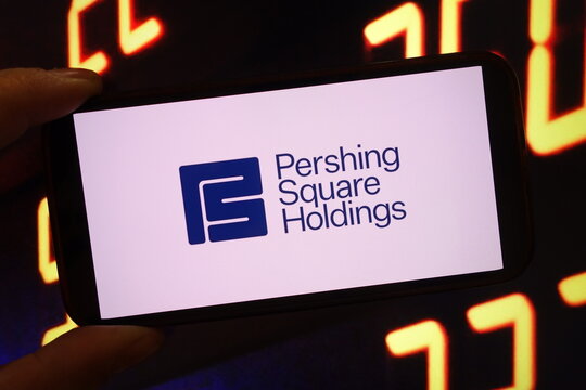 Konskie, Poland - February 04, 2025: Pershing Square Holdings company logo displayed on mobile phone