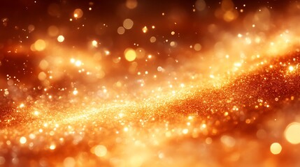 Golden Glitter Background With Sparkling Lights