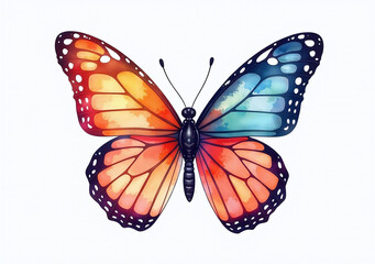Fototapeta premium colorful butterfly art depicts isolated figure serene watercolor