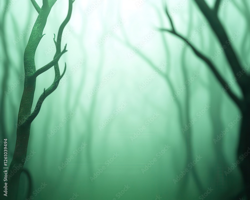 Poster the enchanted forest with twisted trees glowed in soft ethereal light, creating a mystical and dream