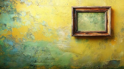 Rustic Wooden Frame Against Textured Wall