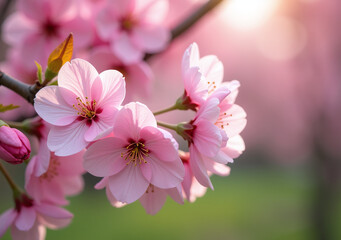 colorful pink blossoms trees symbolize springtime joy love mothers easter celebrations