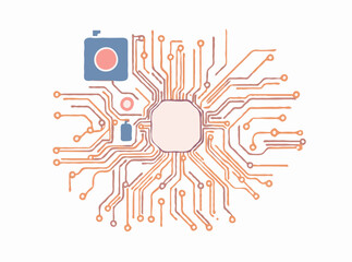 Abstract Circuit Board Background in Vector Illustration