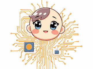 Abstract Circuit Board Background in Vector Illustration