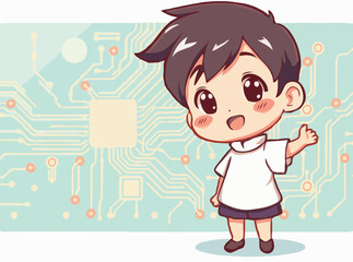 Abstract Circuit Board Background in Vector Illustration