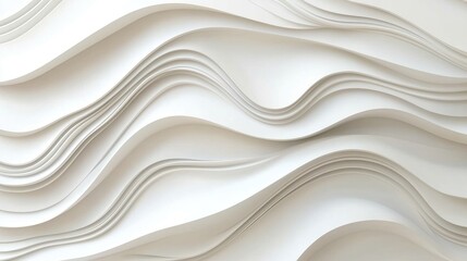 Obraz premium Abstract white wavy layers. Background pattern. Decorative wall design. Potential use Interior design