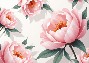 elegant floral design features soft peony petals sophisticated seamless background