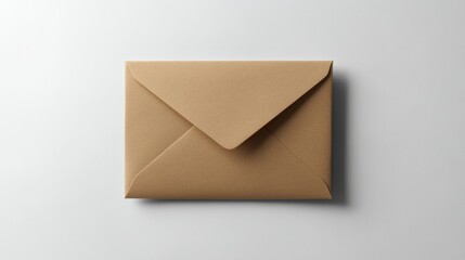 Kraft Brown Envelope on a Plain Gray Background for Postal and Stationery Use