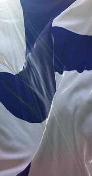 Finland flag. 4K Vertical. Loop