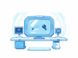 Hi-Tech Futuristic Interface in Vector Artwork