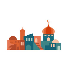 Muslim City Landscape Flat Illustration. svg icon