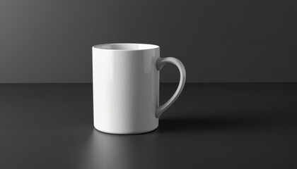 Obraz premium White ceramic mug on dark background