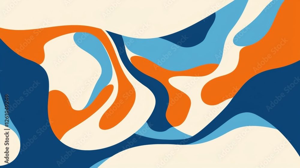 Poster modern abstract background design with flowing organic shapes creating a dynamic and colorful compos
