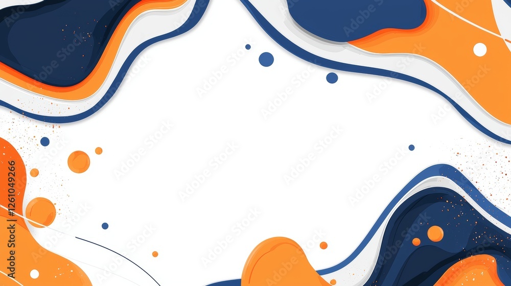 Poster modern abstract background showcases a dynamic design of layered, wavy shapes in vibrant orange and 
