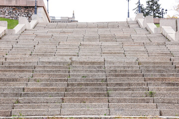 View of empty stone stairs in park