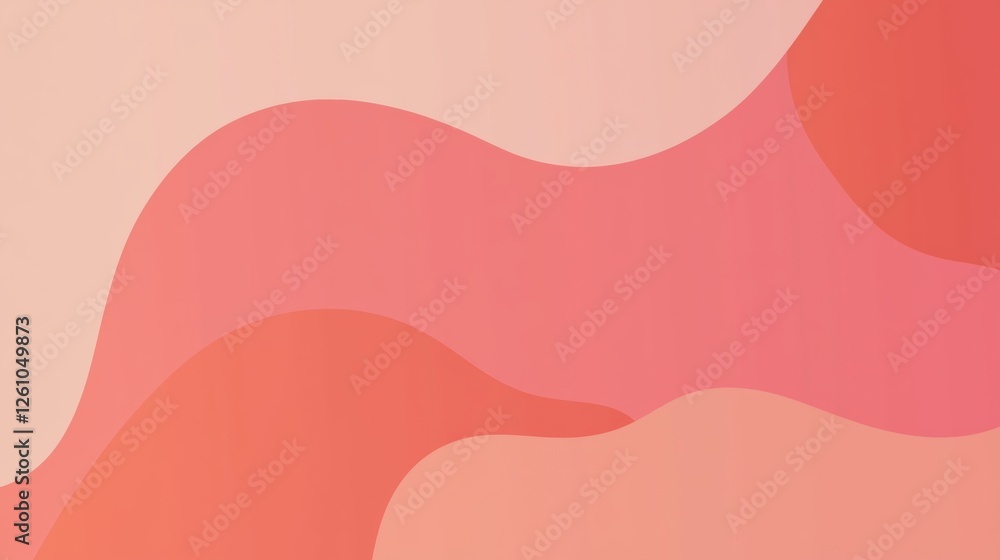 Poster smooth coral pink and peach waves flowing across the frame create a dynamic and visually appealing a