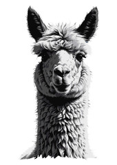 Fototapeta premium Alpaca Portrait Clipart