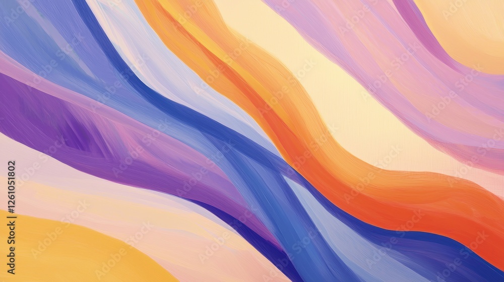 Poster colorful abstract background featuring flowing brushstrokes in various hues, creating a dynamic and 