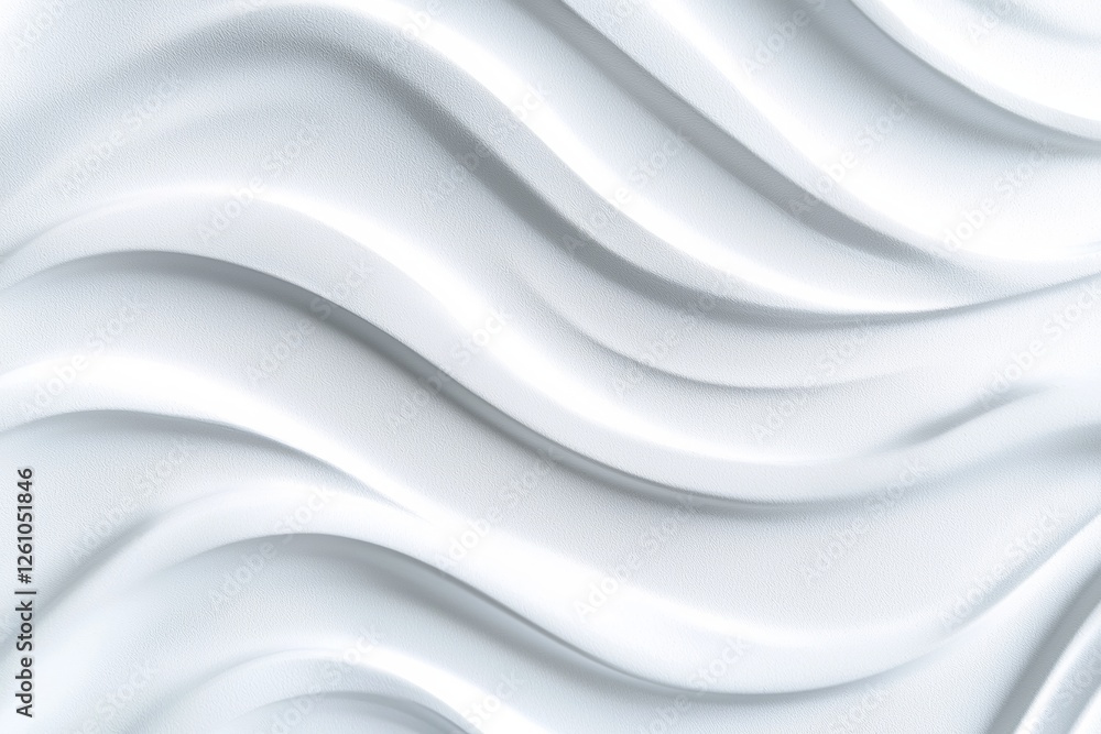 Poster smooth white waves creating an elegant and minimalist pattern, ideal for backgrounds and design proj