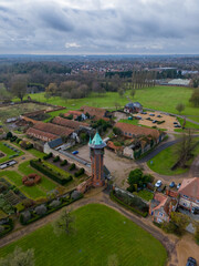 Thetford Garden Centre aerial view, lush greenery, serene atmosphere in Norfolk	