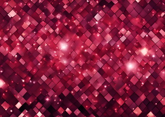 Luminous red mosaic with shimmering glow.